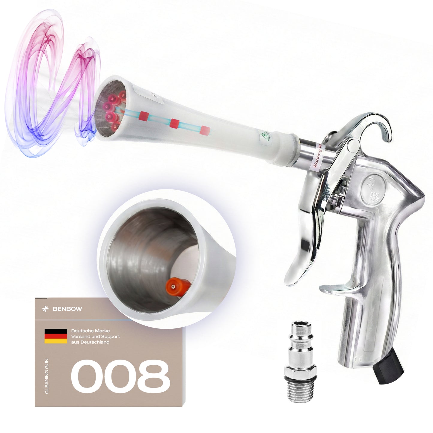 Pistolet do osuszania BenBow Blow Gun Classic z METALOWĄ TUBĄ